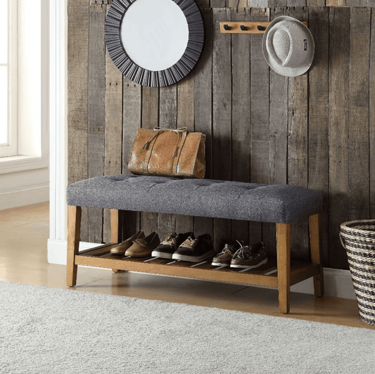 ACME Charla Bench in Oak & Gray Finish