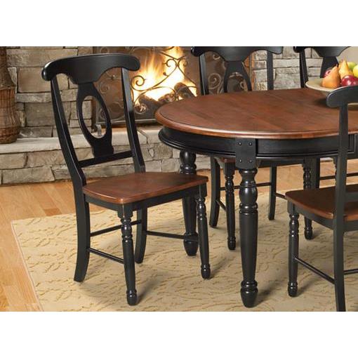 A-America British Isles Napoleon Side Chair, Oak-Black Finish