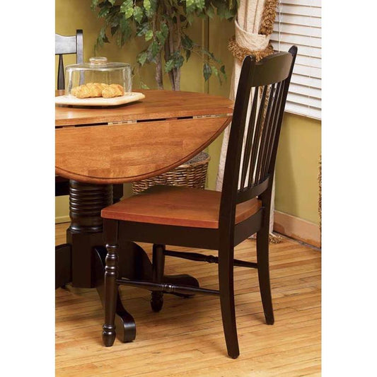 A-America British Isles Slatback Side Chair, Honey-Espresso Finish