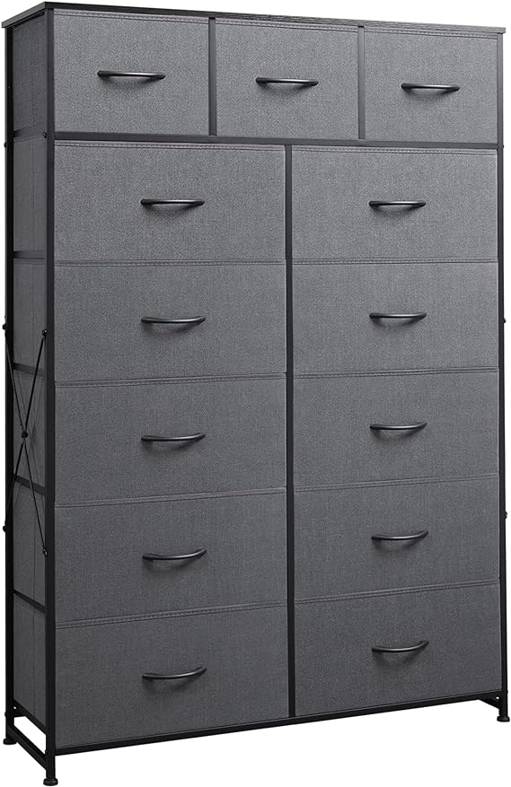 Tall Dresser for Bedroom with 13 Drawers, Storage Dresser Organizer Unit, Fabric Dresser