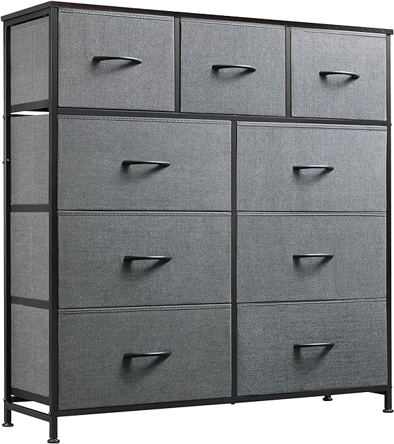 9-Drawer Dresser, Fabric Storage Tower for Bedroom, Hallway, Closet, Tall Chest Organizer