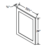 Vanity Base Decorative Door Panel - 20 1/2W x 29H - Aria Shaker Espresso