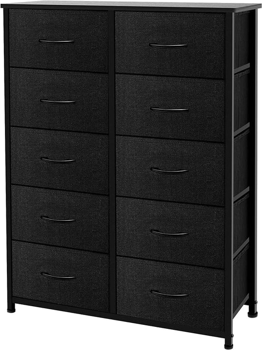 10 Drawer Dresser - Fabric Storage Tower, Organizer Unit for Bedroom, Living Room