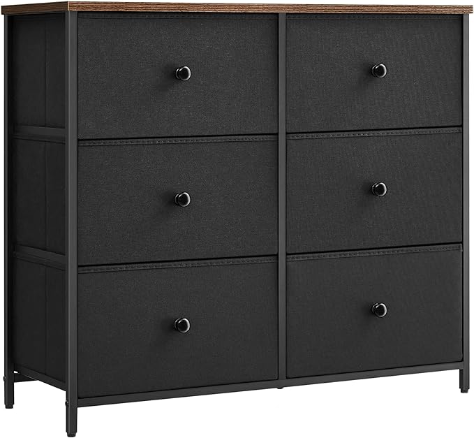 Bedroom, Chest, 6 Drawer, Closet Fabric Dresser with Metal Frame