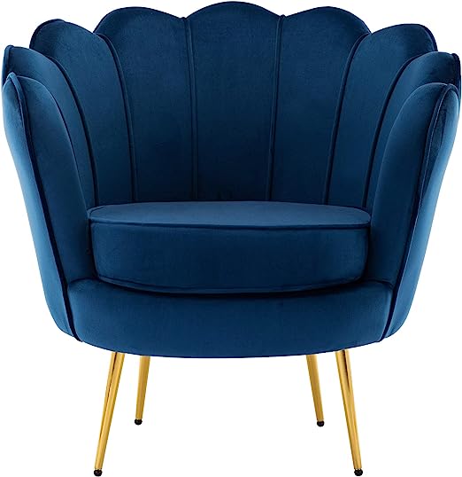 Pink Velvet Accent Chair for Living Room, Lounge Chair for Bedroom with Gold Metal Legs, Vanity Chair