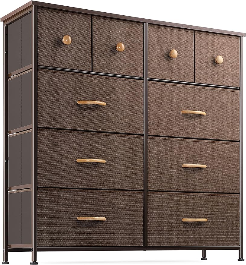 Dresser for Bedroom with 10 Drawers, Storage Drawer Organizer, Tall Chest of Drawers