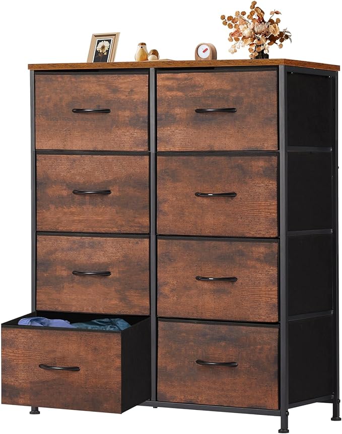 Dresser for Bedroom, Chest of 8 Drawers Cloth Dresser, Closet Storage Clothes Organizer