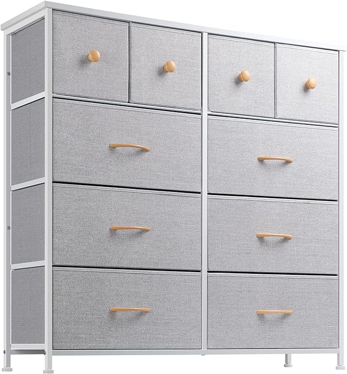 Dresser for Bedroom with 10 Drawers, Storage Drawer Organizer, Tall Chest of Drawers