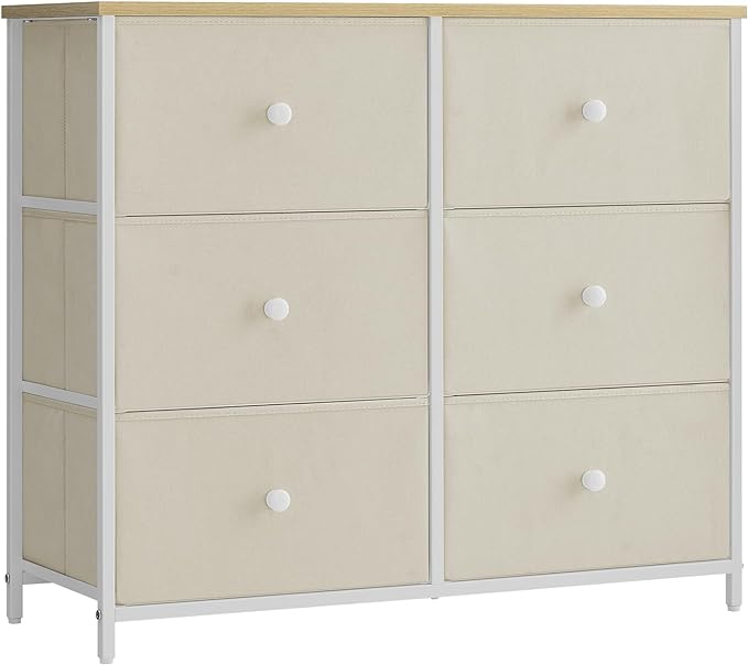 Bedroom, Chest, 6 Drawer, Closet Fabric Dresser with Metal Frame