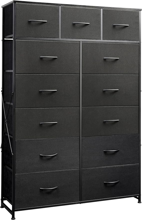 Tall Dresser for Bedroom with 13 Drawers, Storage Dresser Organizer Unit, Fabric Dresser