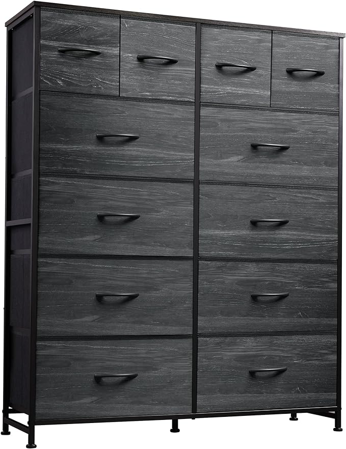 Tall Dresser for Bedroom with 12 Drawers, Dressers & Chests of Drawers, Fabric Dresser