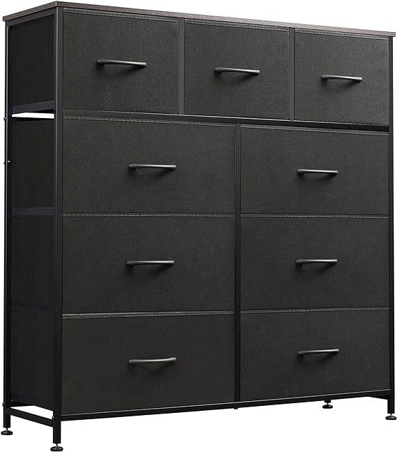 9-Drawer Dresser, Fabric Storage Tower for Bedroom, Hallway, Closet, Tall Chest Organizer
