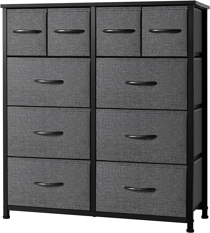 10 Drawer Dresser - Fabric Storage Tower, Organizer Unit for Bedroom, Living Room