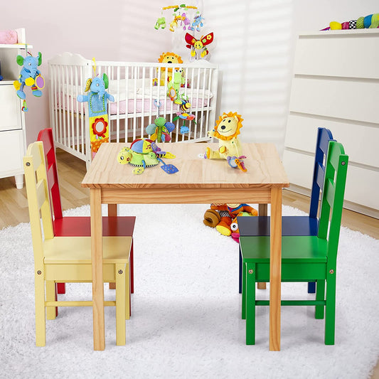 Children's Eco Wooden Table & 4 Chairs Set | New Zealand Pine | 3-8 Years