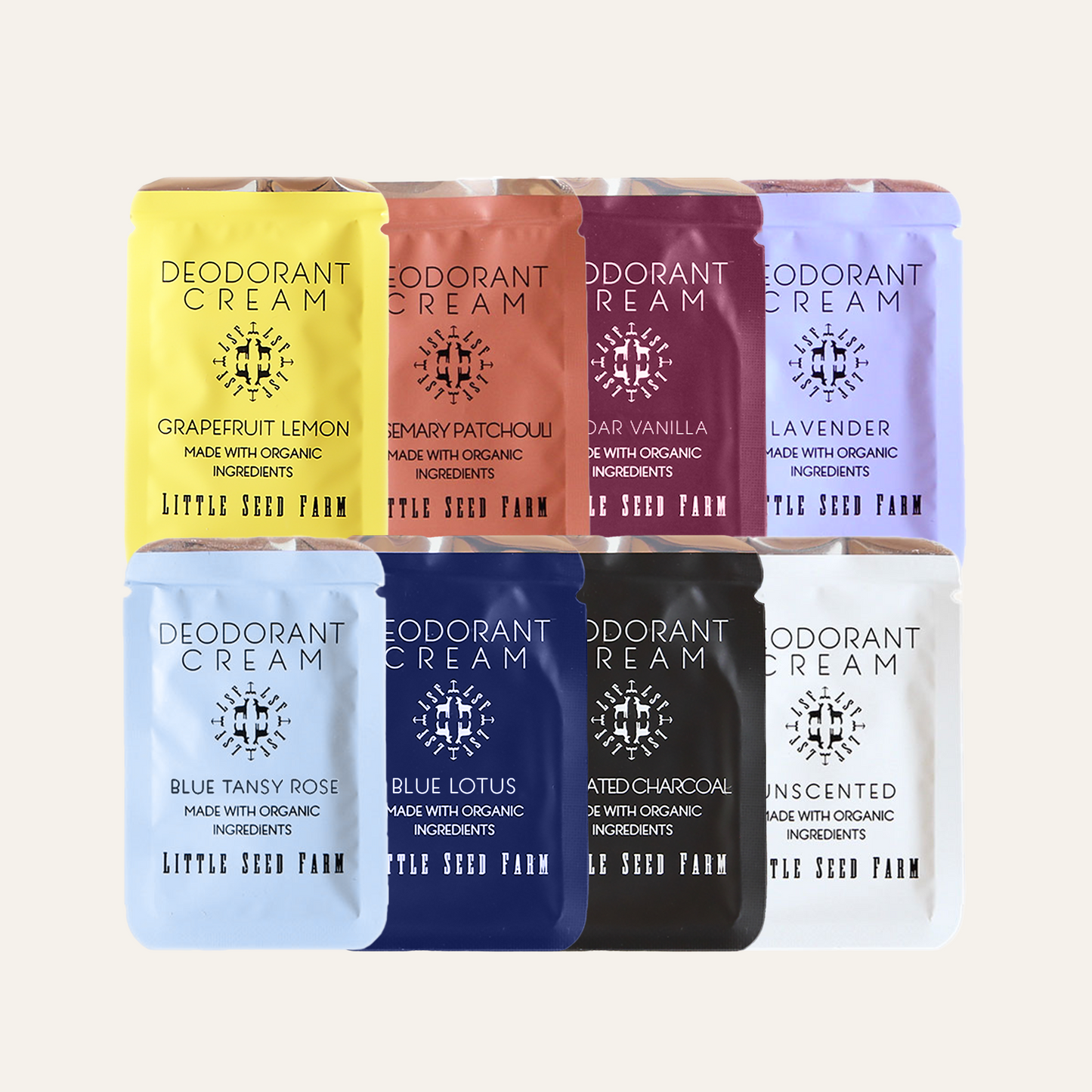 Travel Pack - Eight Organic Deodorant Cream Pouches