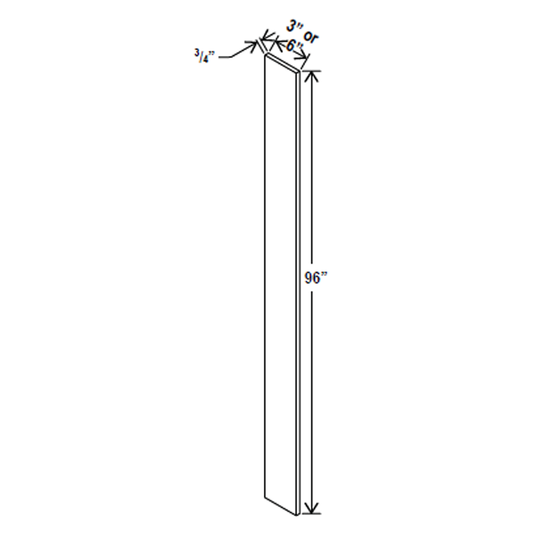 Tall Filler - 3W x 96H x 3/4D - Aria Shaker Espresso