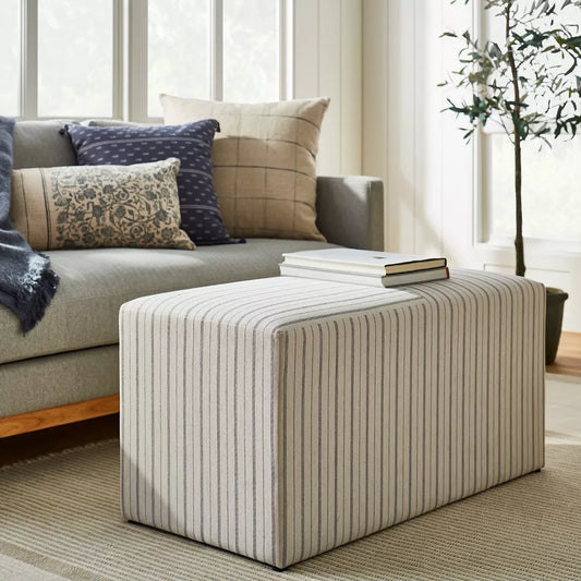 Lynwood Cube Bench Wide Striped Cream