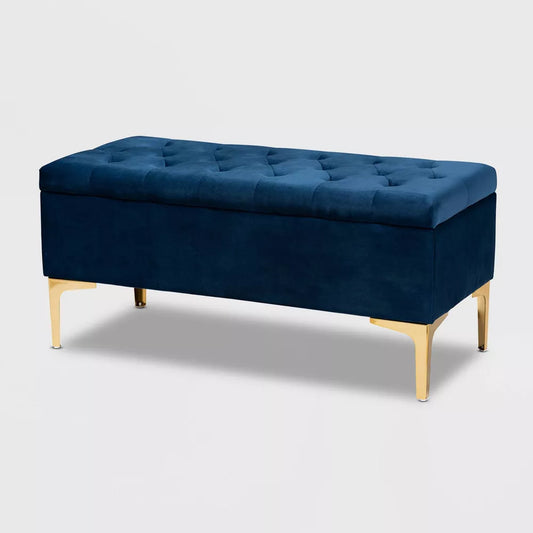 Velvet Tufted Storage Settee Bench