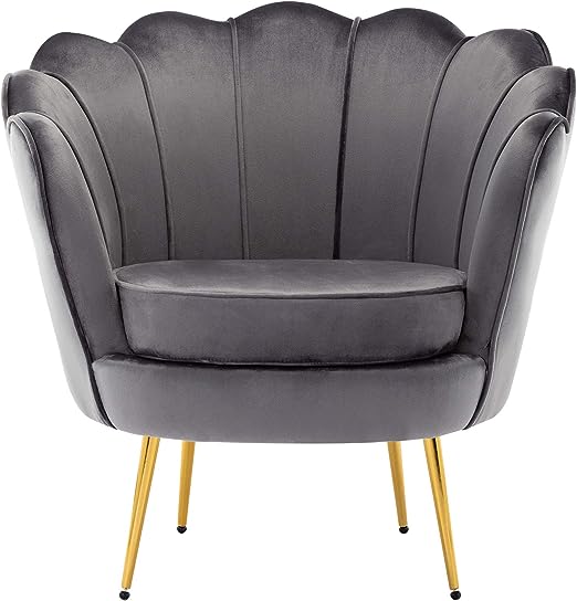 Pink Velvet Accent Chair for Living Room, Lounge Chair for Bedroom with Gold Metal Legs, Vanity Chair