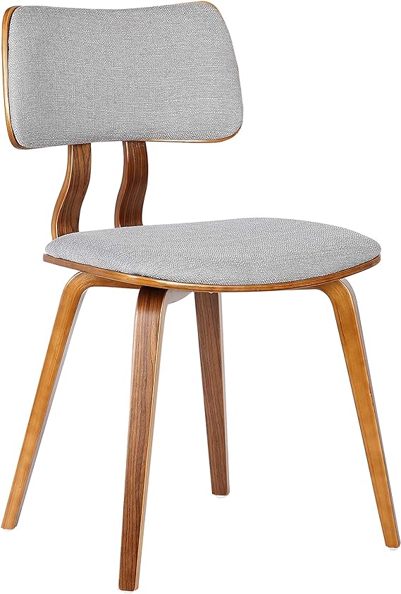 Jaguar Dining Chair in Green Fabric and Walnut Wood Finish 20D x 18W x 29H in