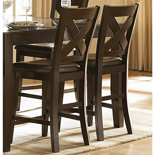Homelegance Crown Point Leather Counter Height Chair in Merlot