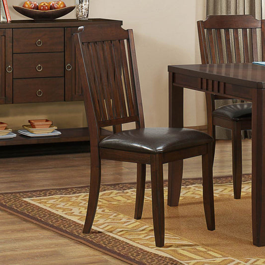 Homelegance Dickens Slat Back Side Chair in Rich Brown
