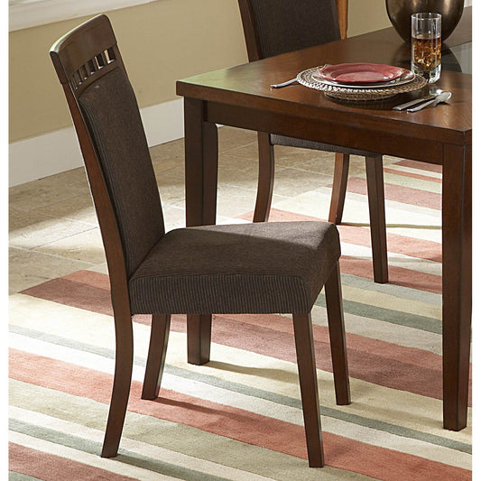 Homelegance Fleming Upholstered Side Chair in Warm Cherry