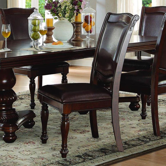 Homelegance Lordsburg Side Chair in Dark Brown Faux Leather