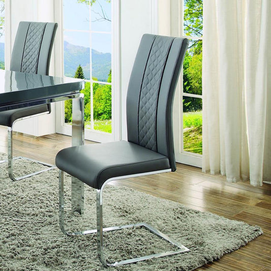 Homelegance Miami Side Chair in Grey Bi-Cast Vinyl