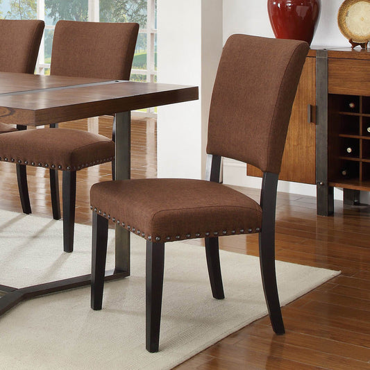 Homelegance Northwood Upholstered Side Chair in Brown Fabric