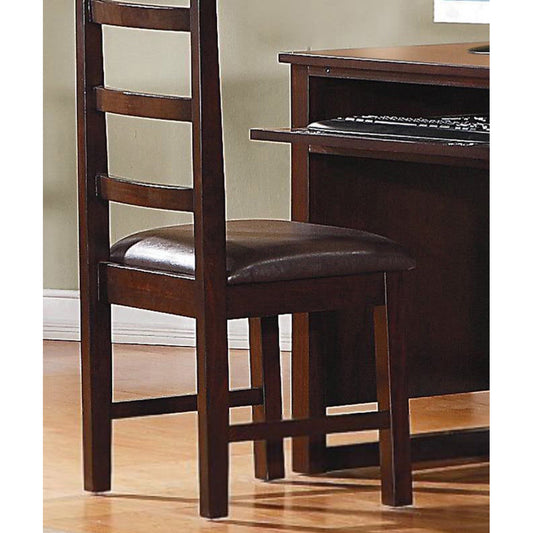 Homelegance Paula II Ladder Back Side Chair in Dark Cherry