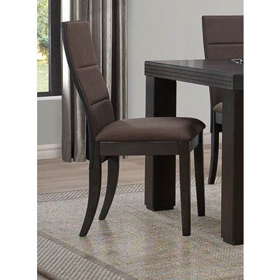 Homelegance Pinole Side Chair, Choc Linen In Chocolate-Tone Fabric