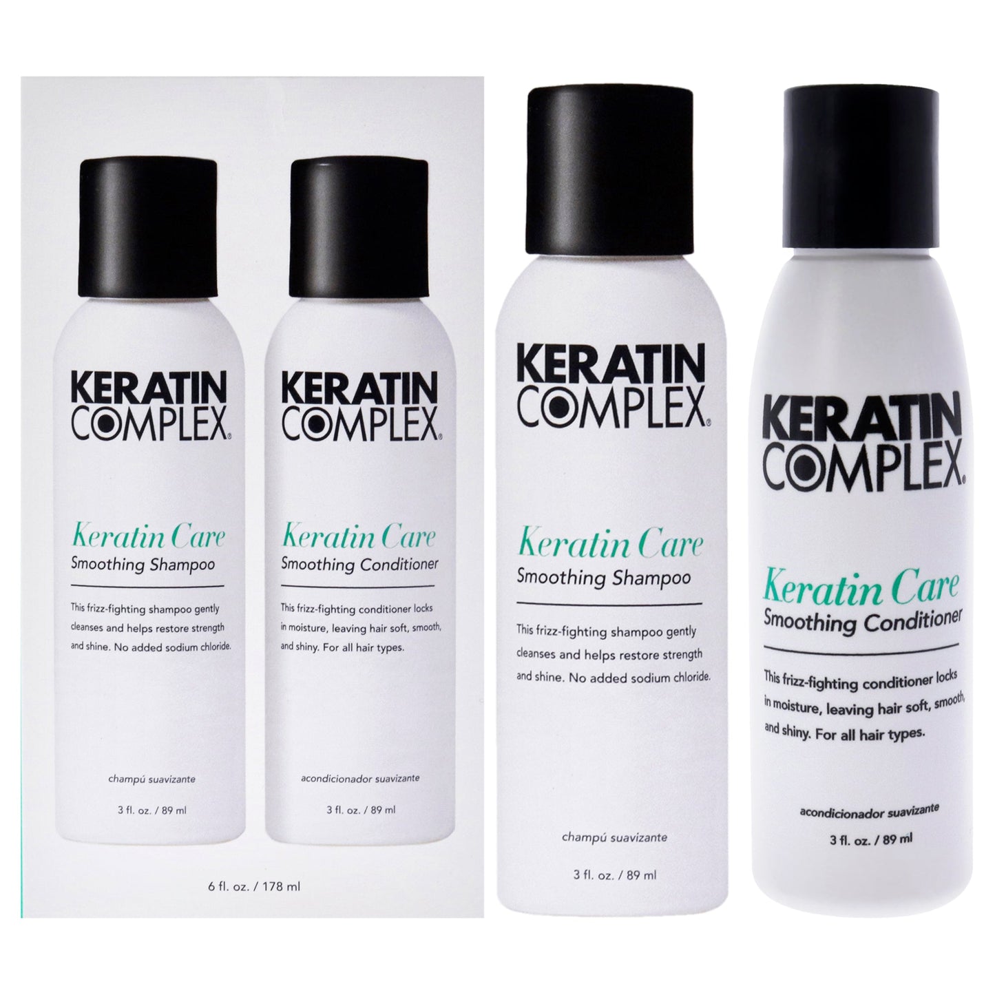 Keratin Complex Keratin Care Smoothing Kit by Keratin Complex for Unisex - 2 x 3 oz Shampoo, Conditioner