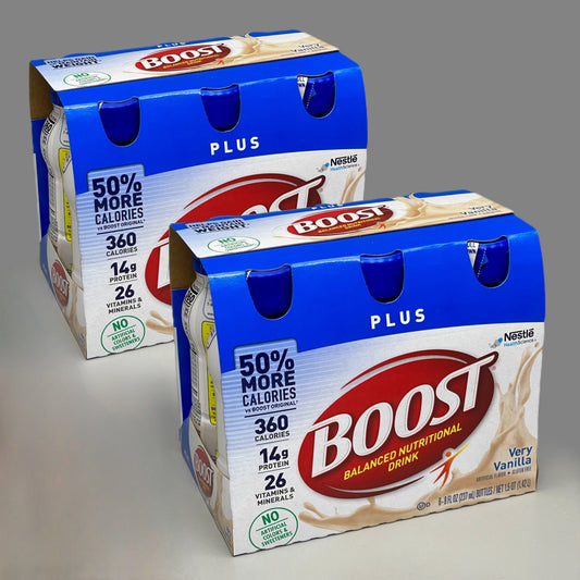 BOOST Plus (12 PACK) Very Vanilla Balanced Nutrition Drink 8 fl oz Bottles BB 11/24