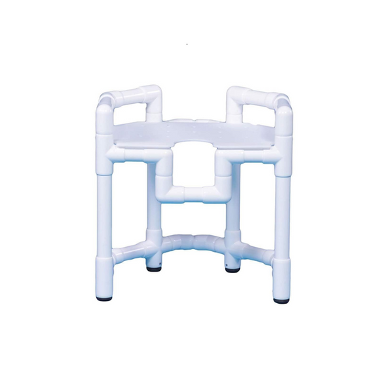 IPU Deluxe PVC Corner Shower Bench with Seat Drainage Holes & Front Cutout
