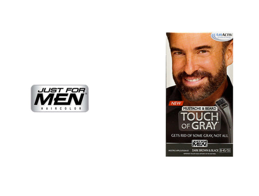 JUST FOR MEN TOUCH OF GRAY FOR MUSTACHE & BEARD - B-45/55 DARK BROWN&BLACK