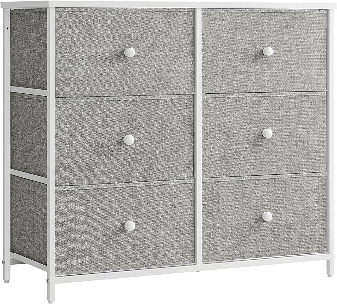 Bedroom, Chest, 6 Drawer, Closet Fabric Dresser with Metal Frame
