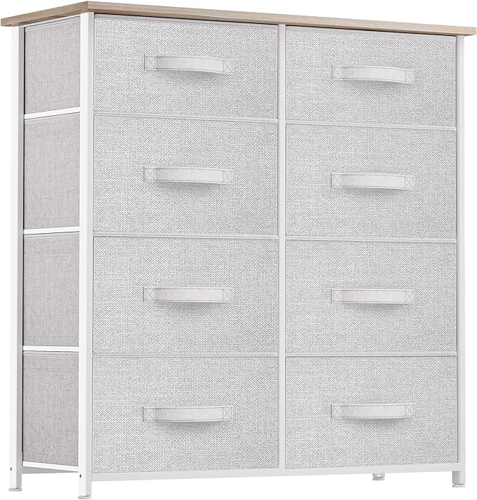 Dresser for Bedroom, Tall Dresser with 8 Drawers, Chest of Drawers for Closet