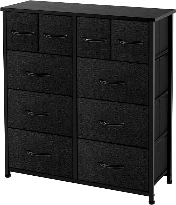 10 Drawer Dresser - Fabric Storage Tower, Organizer Unit for Bedroom, Living Room