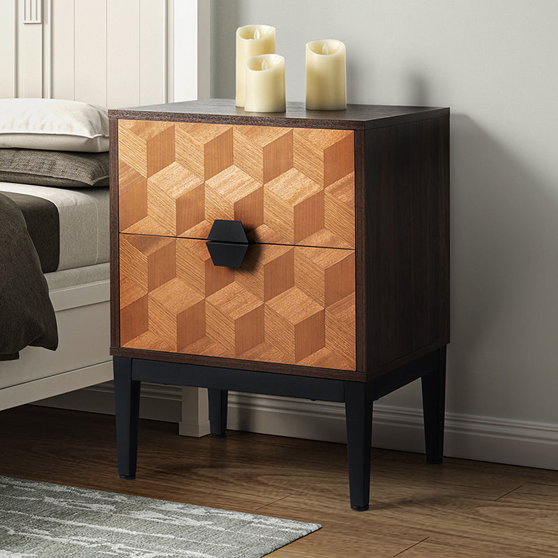 Siap 25"Tall 2-Drawer Nightstand with Built-In Outlets