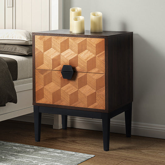 Siap 25"Tall 2-Drawer Nightstand with Built-In Outlets