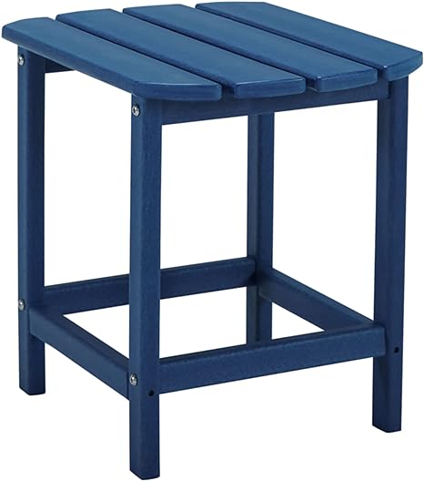 Sundown Treasure Outdoor Patio HDPE Weather Resistant End Table, White