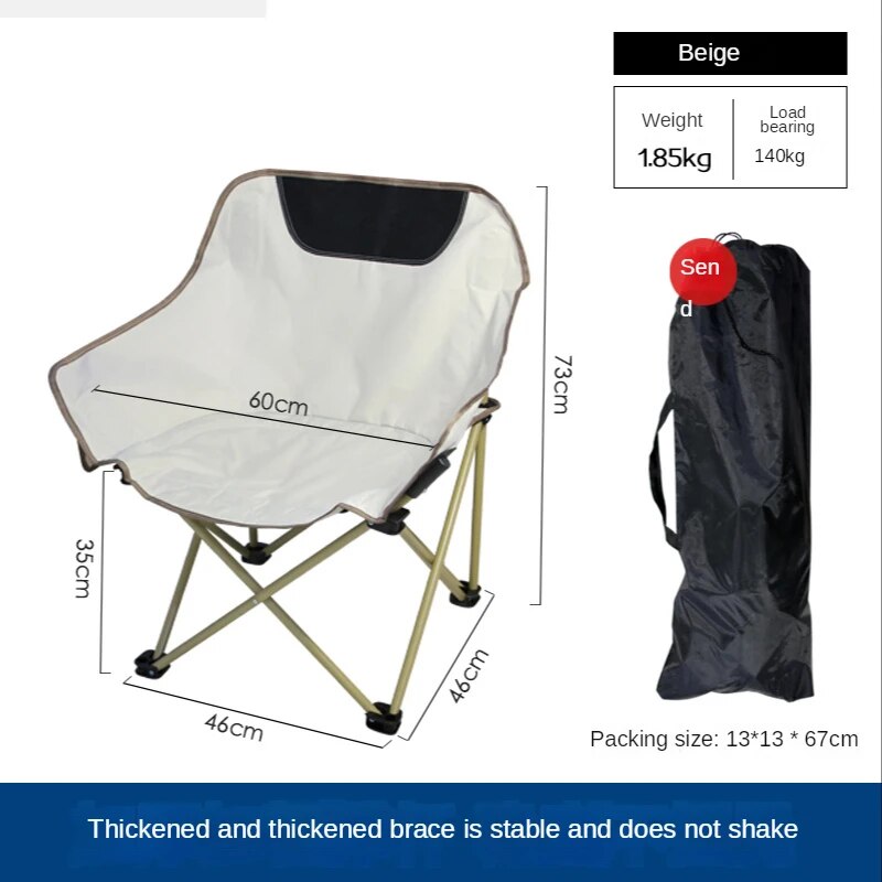 New Portable Ultralight Moon Chair Outdoor Folding Chair Camping Fishing Art Efficient And Reliable Furniture Store