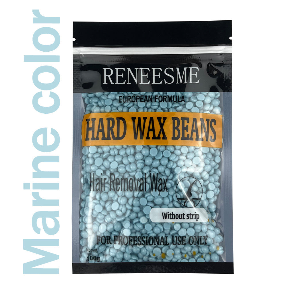 Cross-border Solid Hair Removal Wax Paper Depilation Wax Bean Hard Wax Hot Wax Bean Hair Removal Therapy Wax 100g Wax Bean Ocean Color