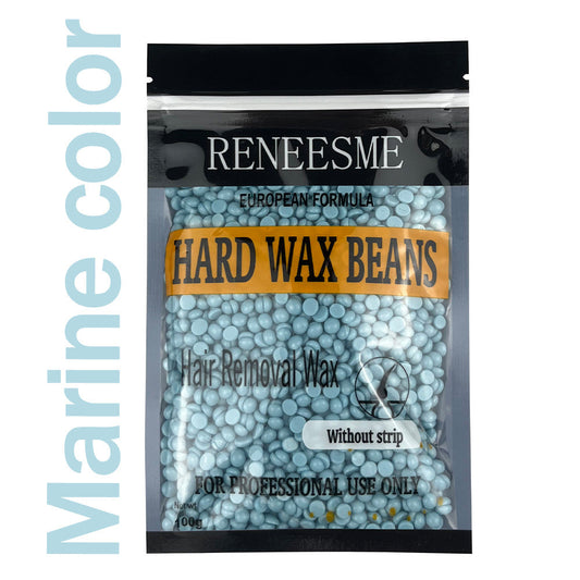 Cross-border Solid Hair Removal Wax Paper Depilation Wax Bean Hard Wax Hot Wax Bean Hair Removal Therapy Wax 100g Wax Bean Ocean Color