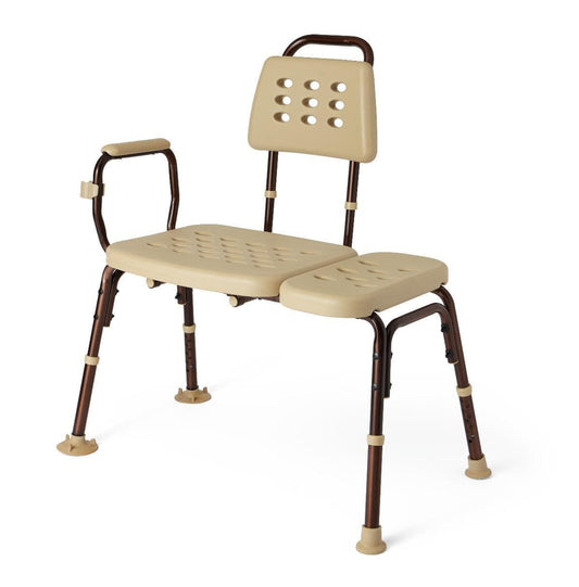 Medline Transfer Extra-Wide Shower Bench with Microban Antimicrobial Protection