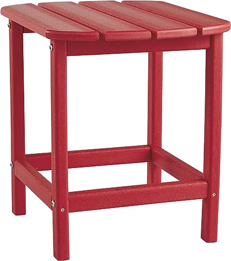 Sundown Treasure Outdoor Patio HDPE Weather Resistant End Table, White