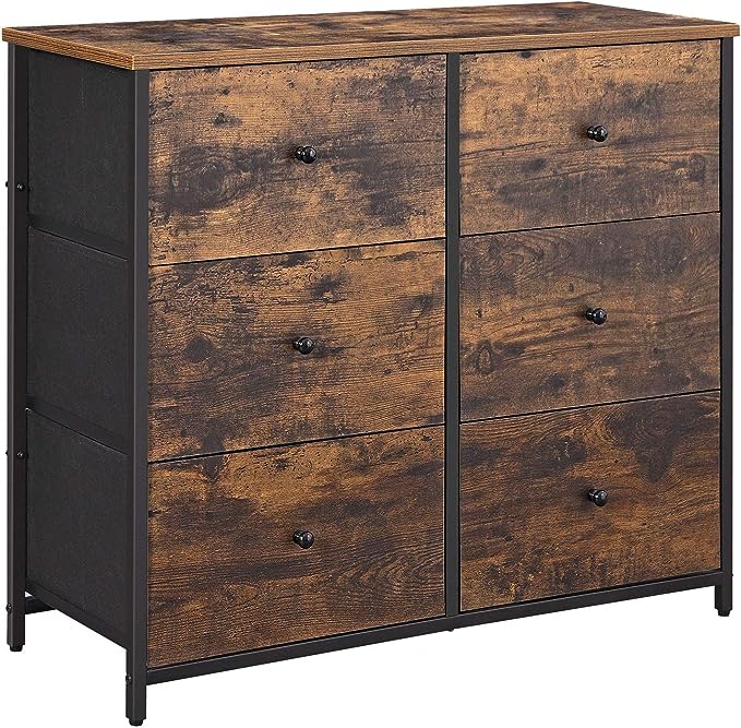 Bedroom, Chest, 6 Drawer, Closet Fabric Dresser with Metal Frame