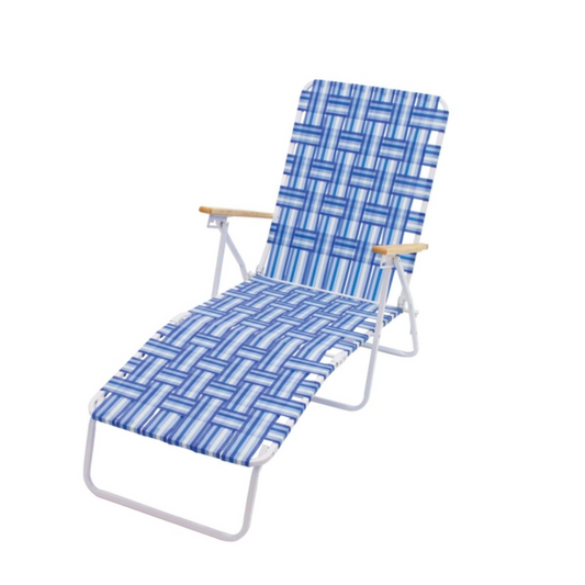 Shelterlogic Folding Web Lounge Chair - Blue & White - Senior.com Beach Chairs