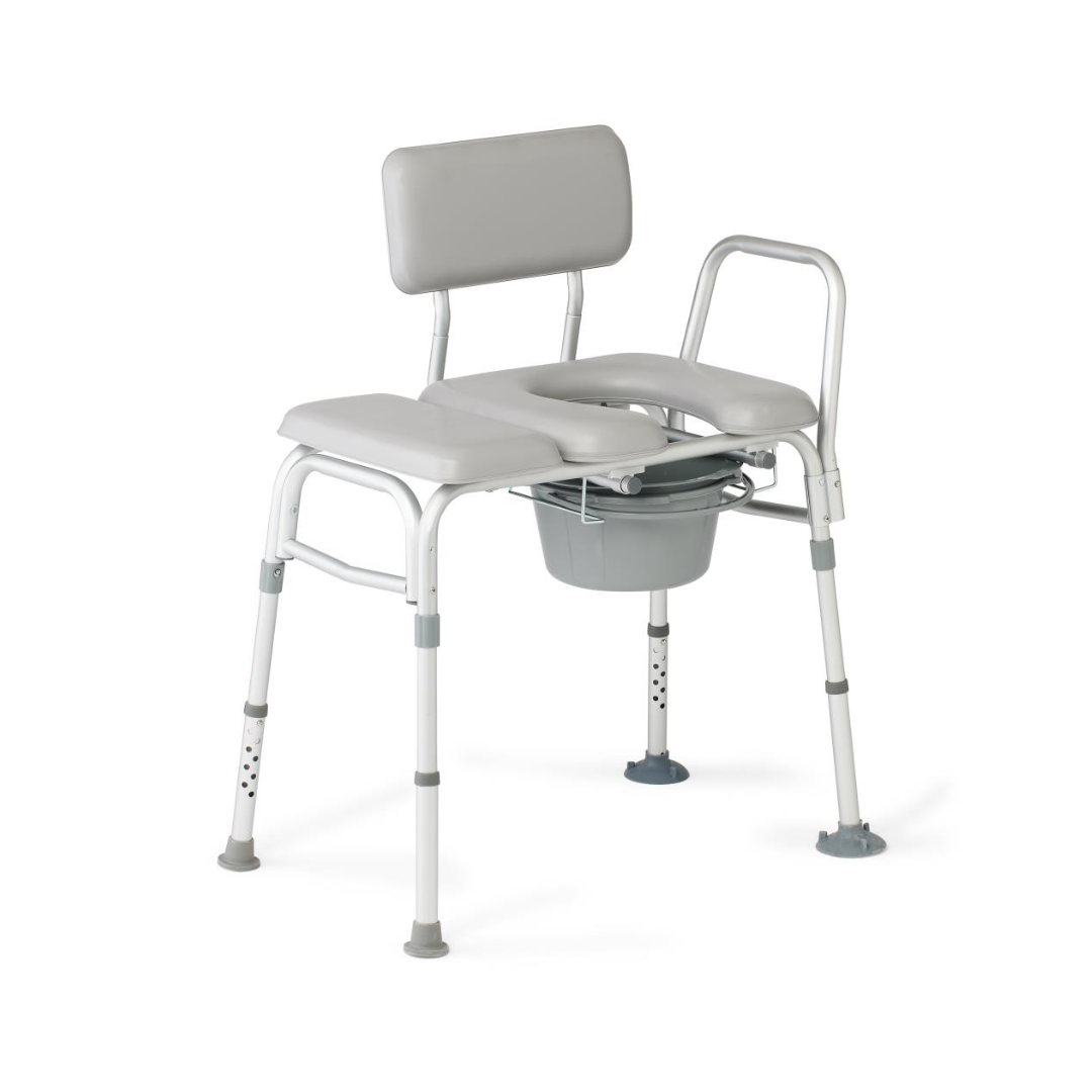 Medline Bariatric Combination Padded Transfer Bench and Commode